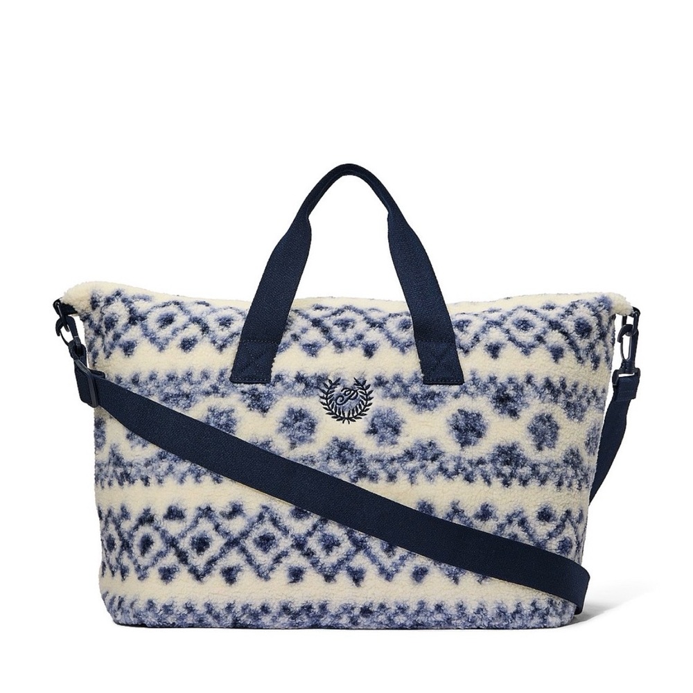 Victoria’s Secret Blue and White Patterned Tote Bag